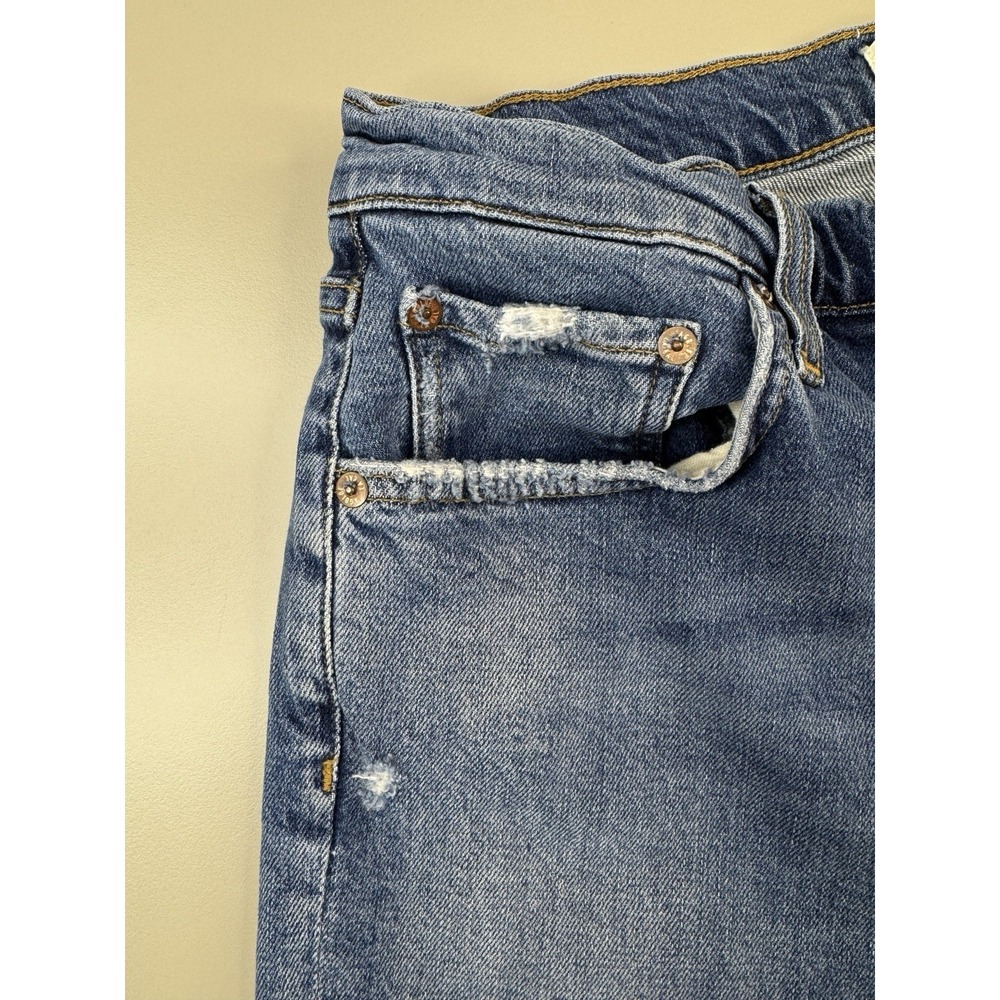 AGOLDE Kye Straight Jeans Womens 28 Blue Vintage Wash Cropped High Rise Boho - Picture 8 of 14
